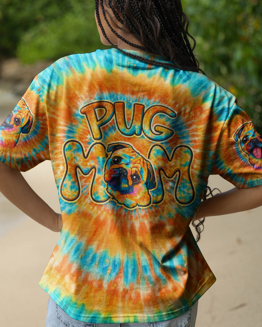 PUG MOM DOG  SWIRL ALL OVER PRINT - TLTW2702263