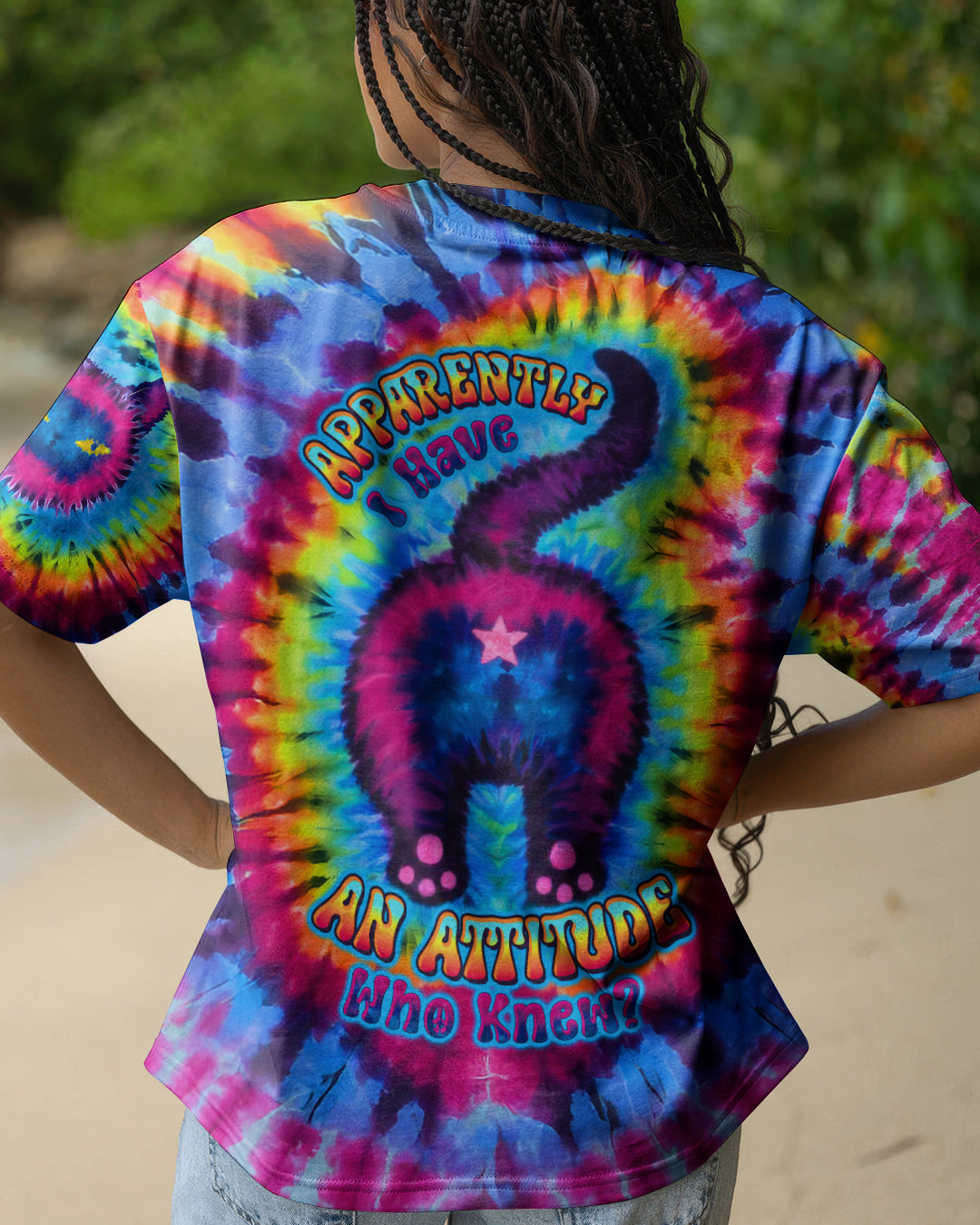 APPARENTLY I HAVE AN ATTITUDE WHO KNEW CAT ALL OVER PRINT - TLTW1903261