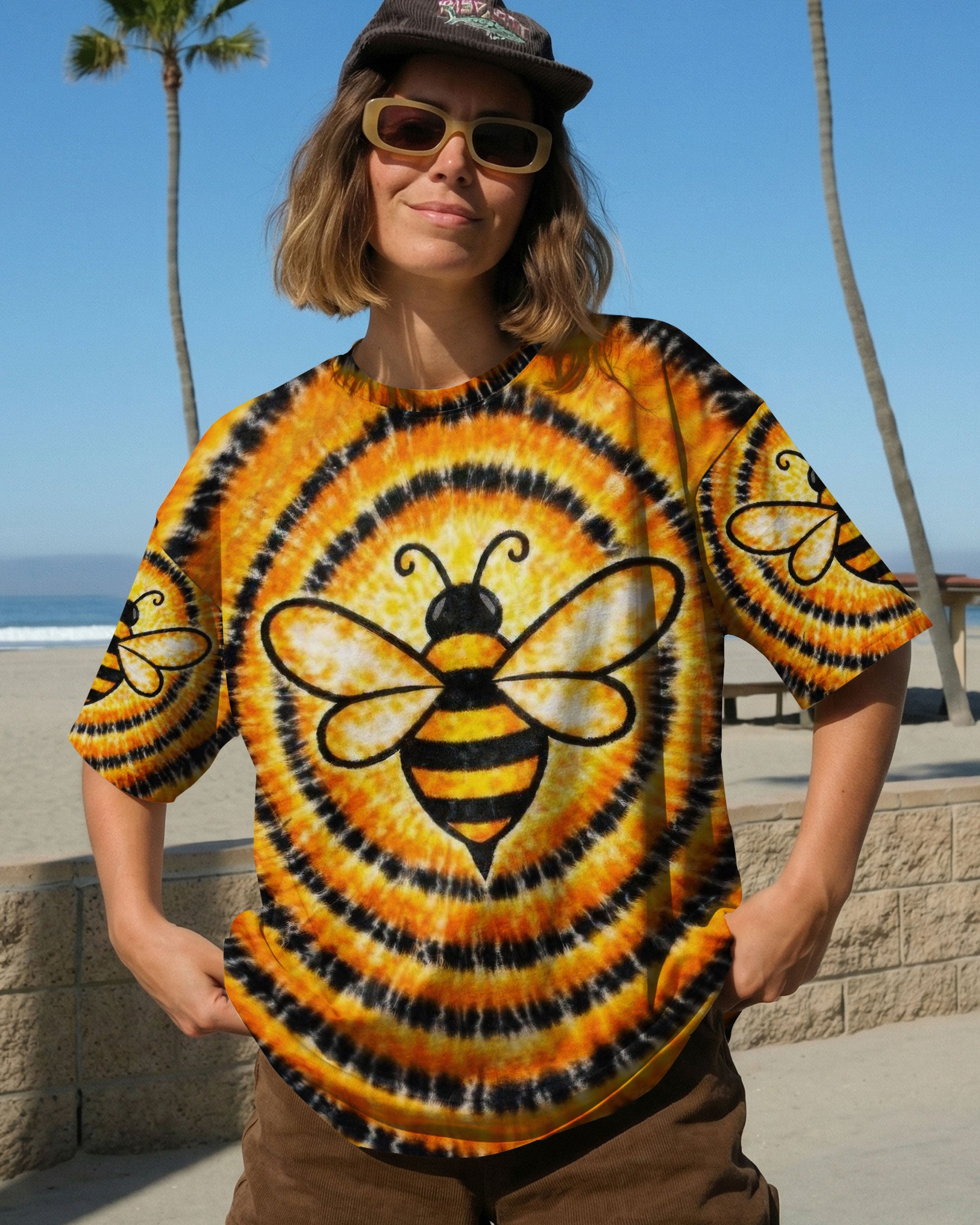 BEE ORANGE & BLACK SWIRL ALL OVER PRINT - TLTW2712251