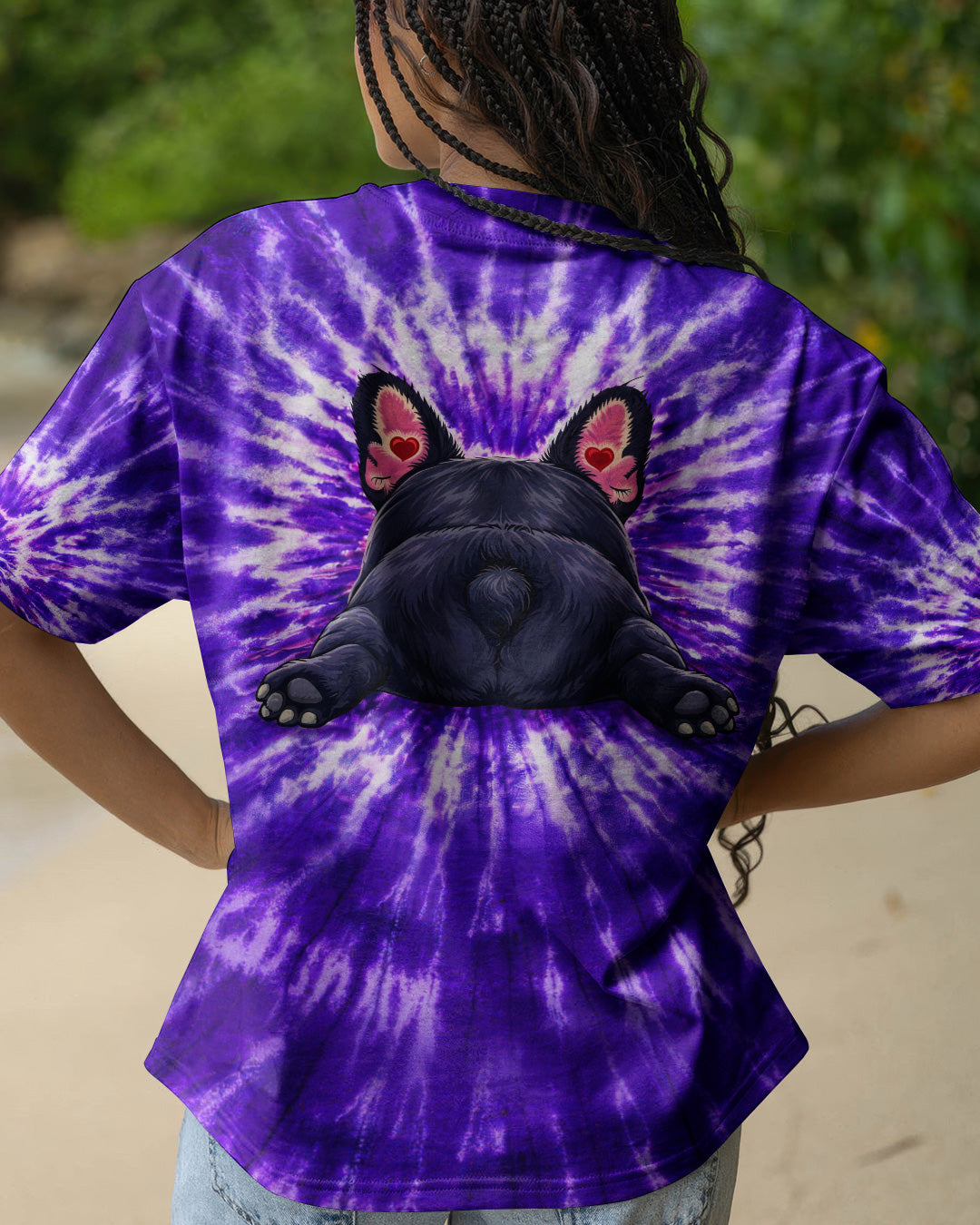 FRENCH BULLDOG PURPLE SWIRL ALL OVER PRINT - TLHG0903262