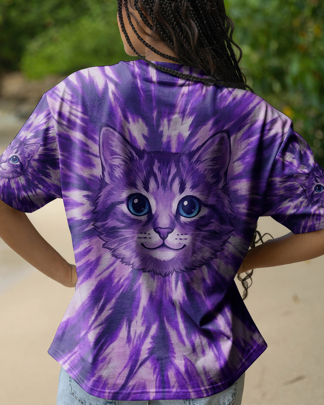 PURPLE AURA CAT ALL OVER PRINT - TYPQ0402262