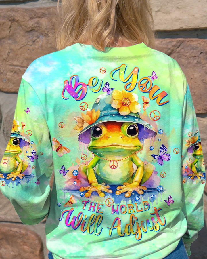 BE YOU THE WORLD WILL ADJUST FROG ALL OVER PRINT - TLTW0612236