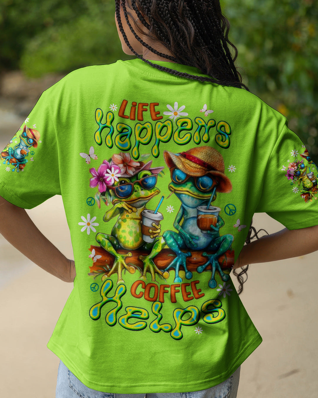 LIFE HAPPENS COFFEE HELPS FROG ALL OVER PRINT - TLTW2603263