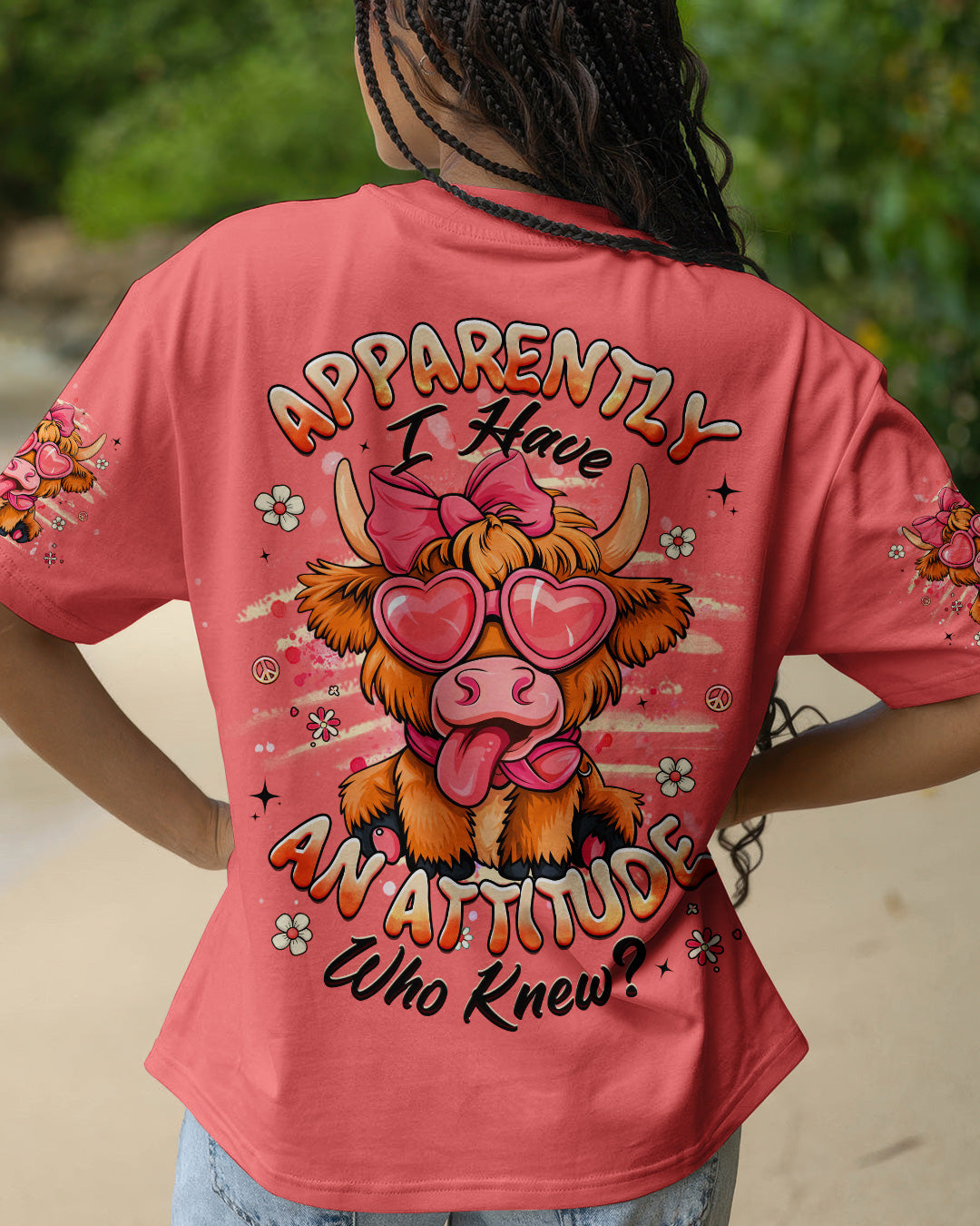 APPARENTLY I HAVE AN ATTITUDE WHO KNEW COW ALL OVER PRINT - TLHG0603262