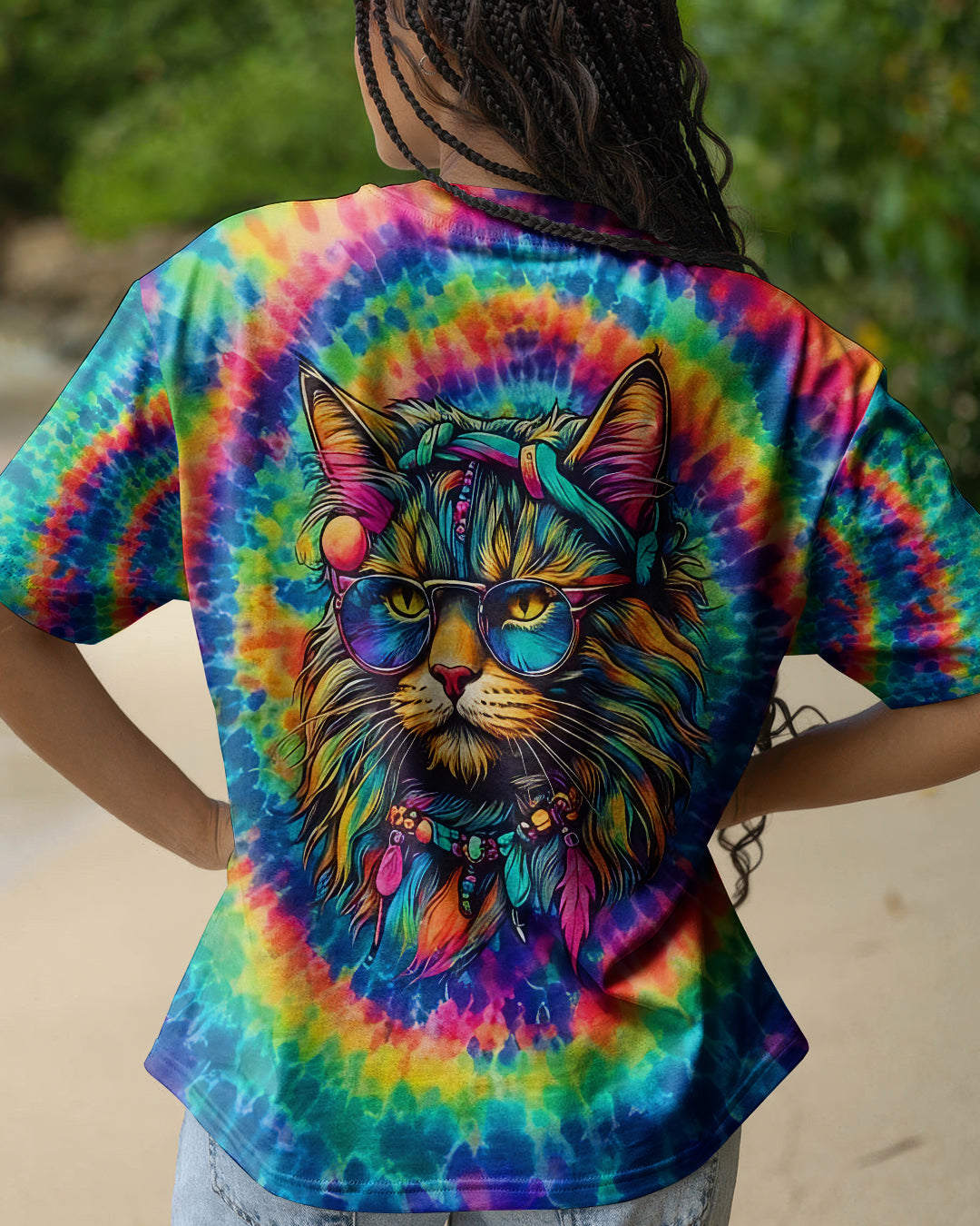 HIPPIE CAT SWIRL ALL OVER PRINT - TLNO0202261