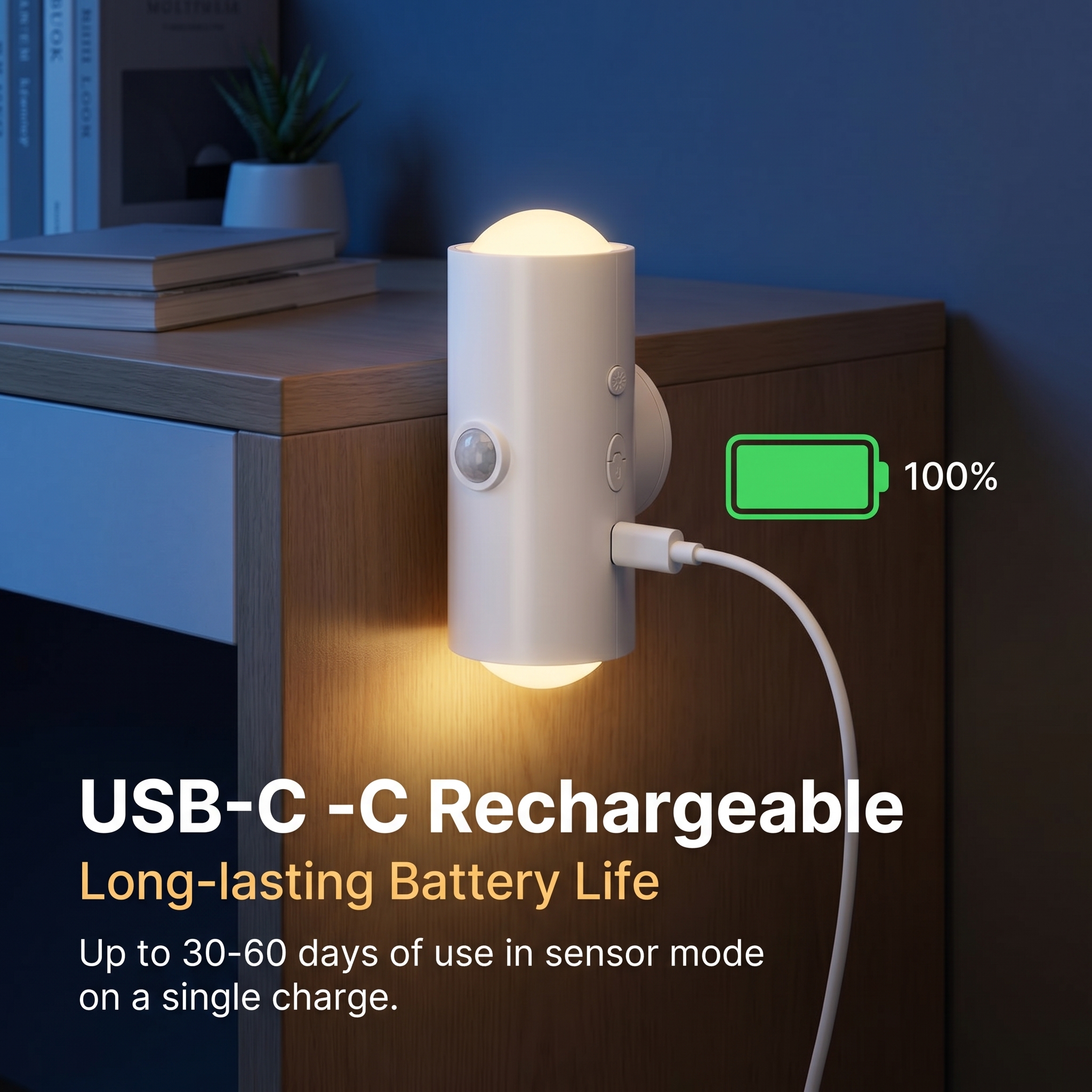 LED Motion Sensor Night Light - Smart Auto-On Cabinet Light with 16 Colors, Rechargeable Magnetic Night Light for Kids Bedroom Kitchen Hallway Stairs, Protects Baby and Family at Night