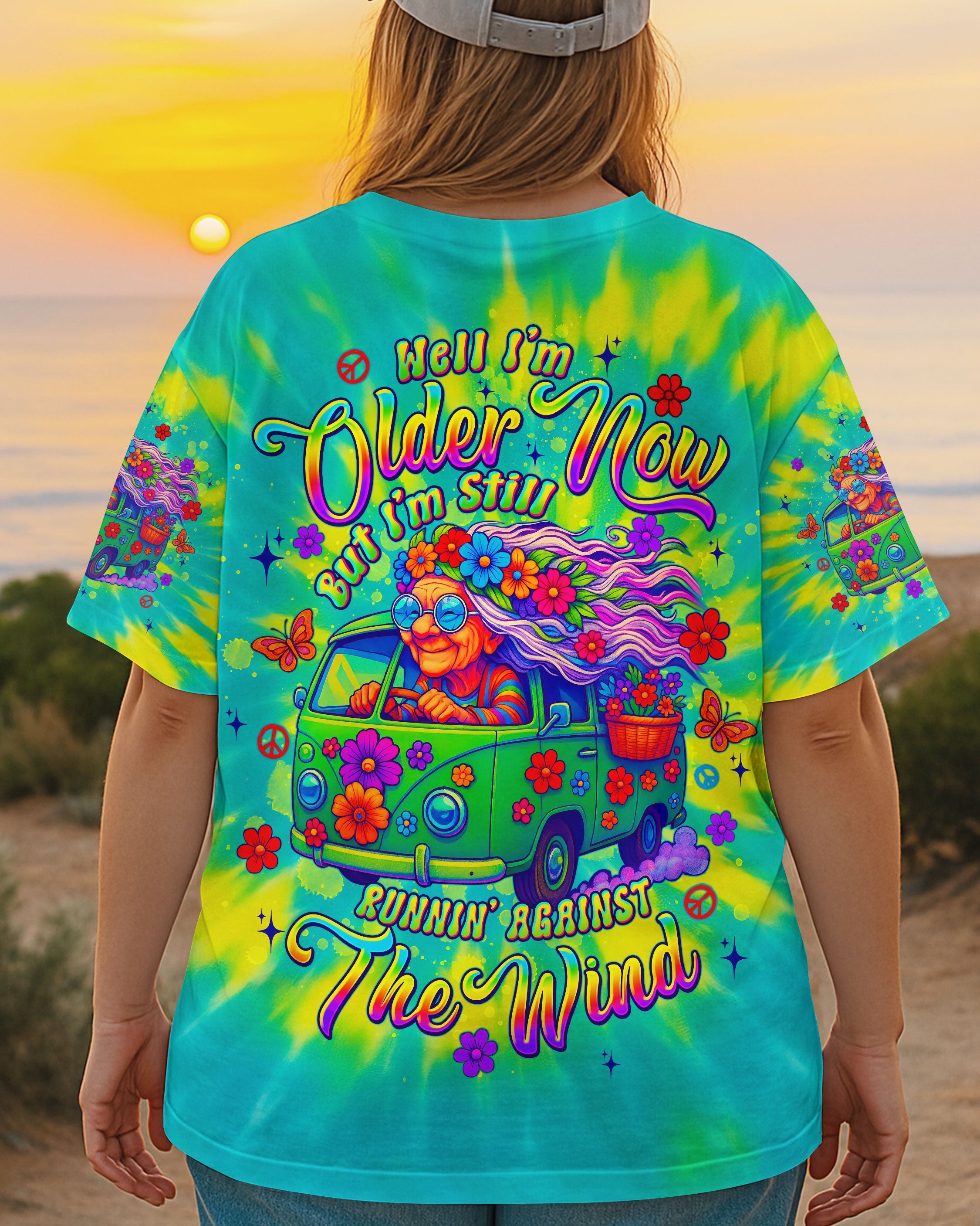 RUNNING AGAINST THE WIND TIE DYE BUS ALL OVER PRINT - TLTW1806254