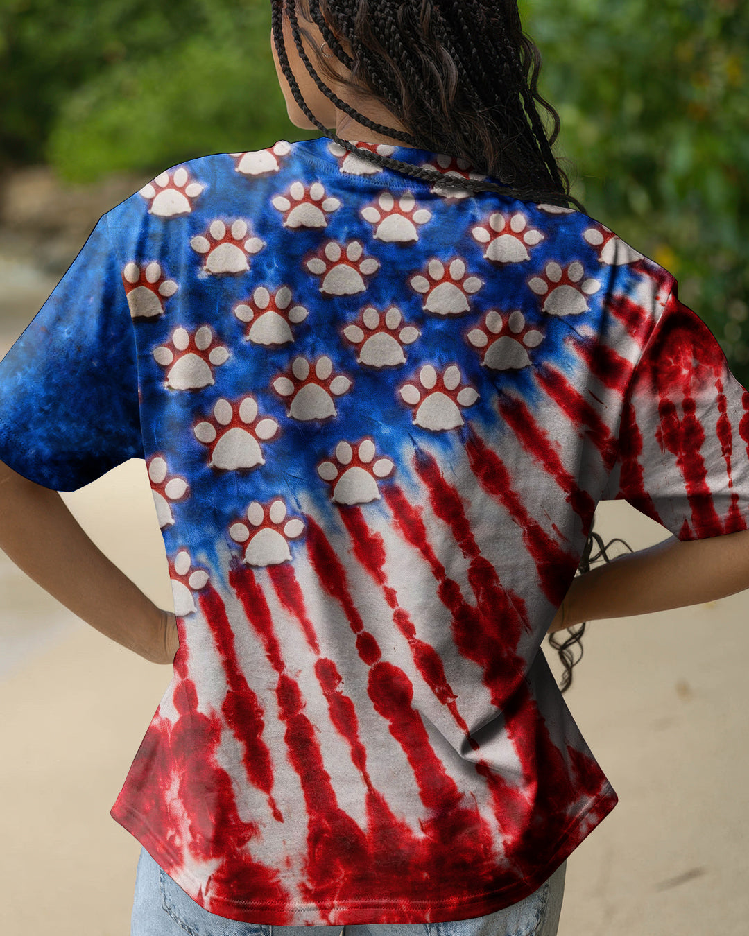 PAW PRINT RED WHITE & BLUE ALL OVER PRINT  - TLHG1803263