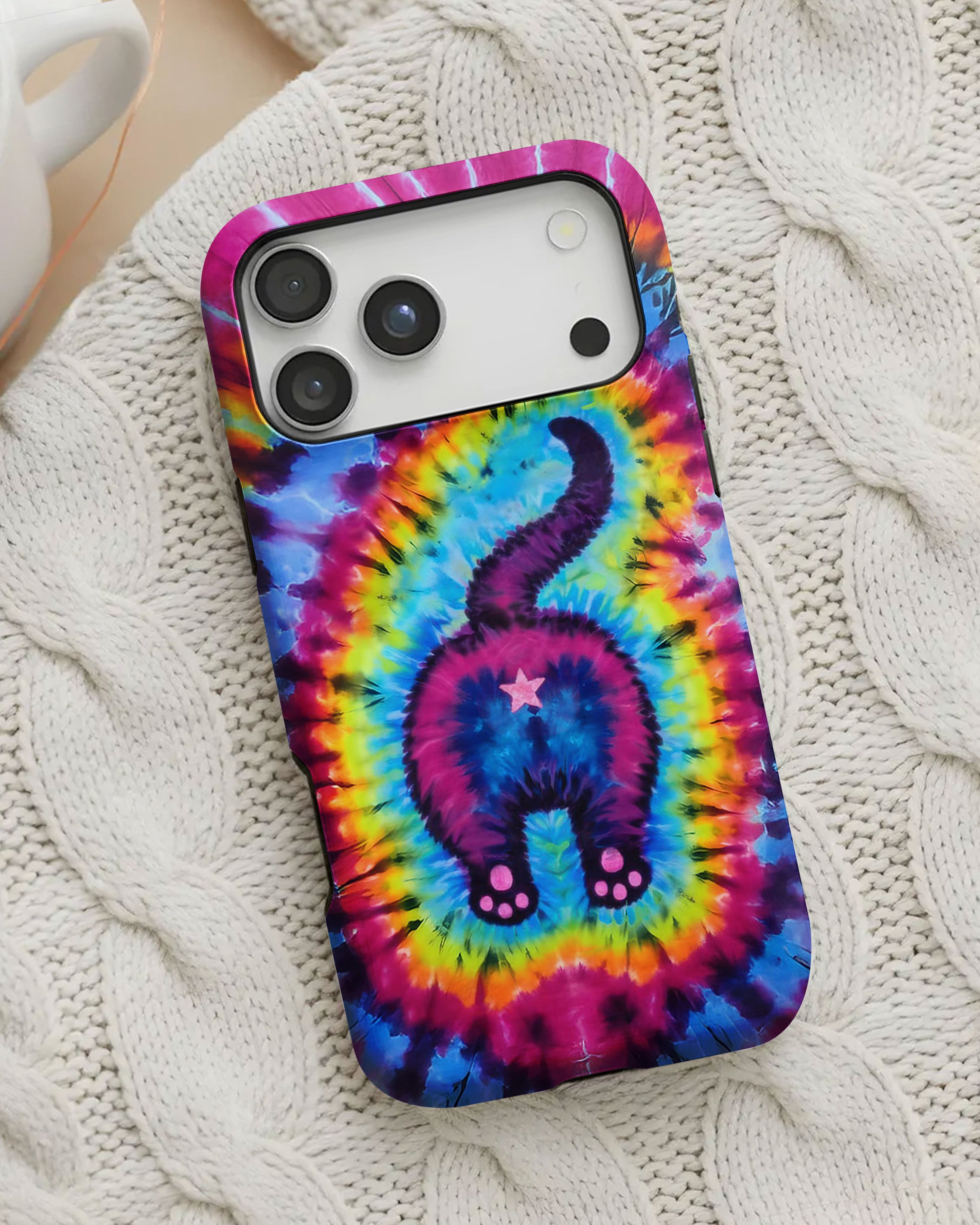 CAT COLORFUL SWIRL PATTERN PHONE CASE - TLTW1404263