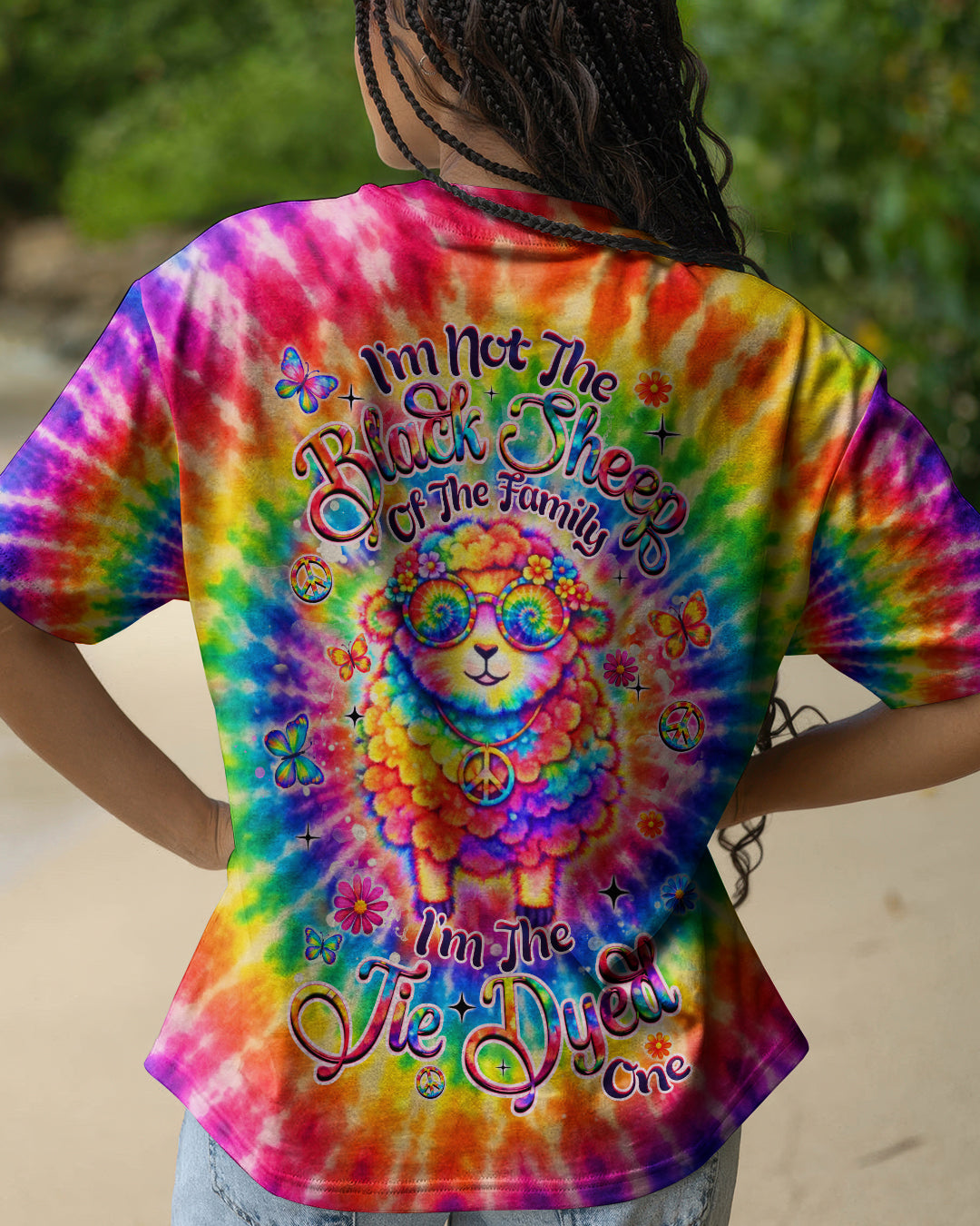 I'M NOT THE BLACK SHEEP COLORFUL SWIRL ALL OVER PRINT  - TLHN2703263