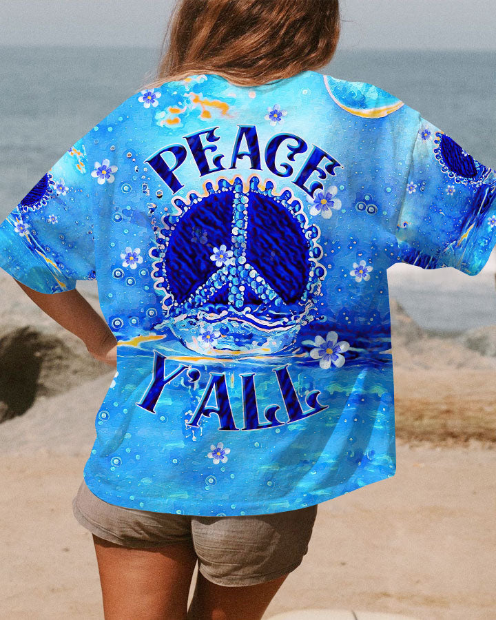 PEACE Y'ALL WATERCOLOR ALL OVER PRINT - TLTW1008238
