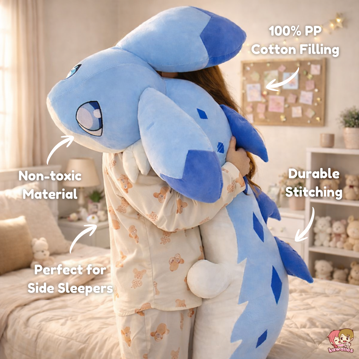 Sofi the Long Kawaii Baby Blue Dragon Plushie