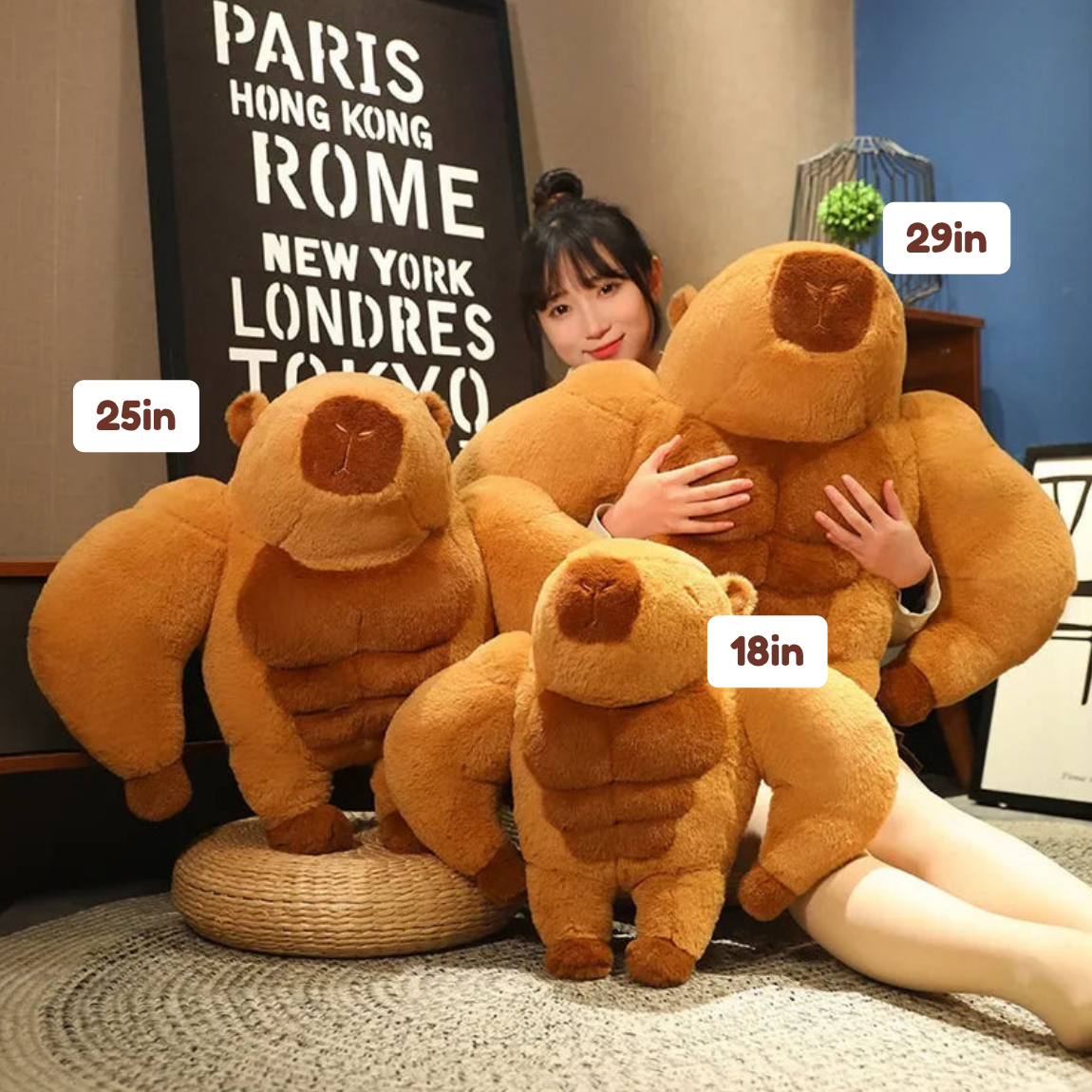 Fluffy Muscular Capybara Plush