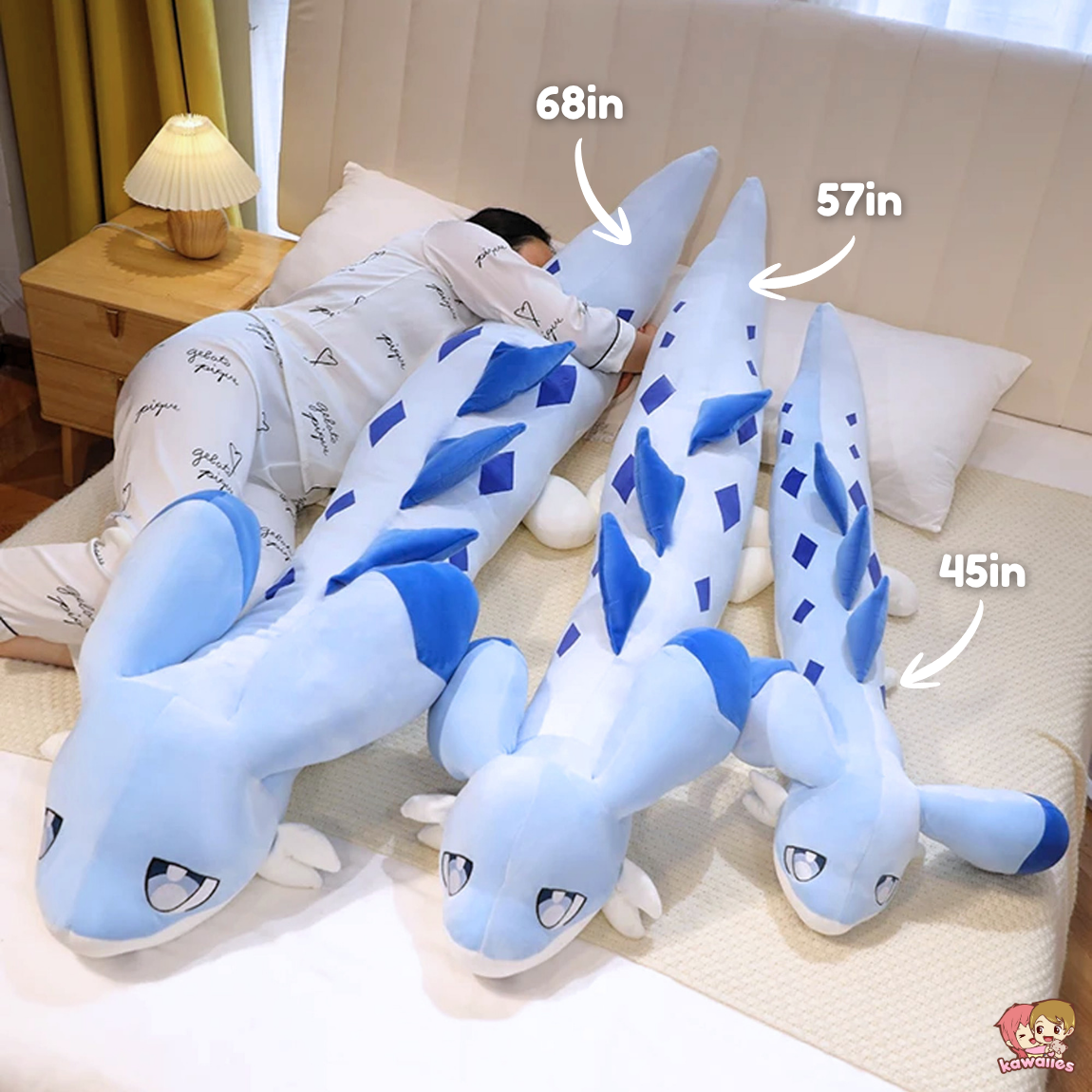 Sofi the Long Kawaii Baby Blue Dragon Plushie