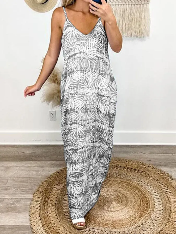 Women's Casual Tie Dye Sleeveless Dress