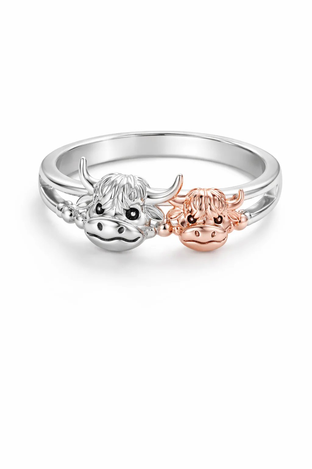 🔥LAST DAY 50% OFF-Handcrafted Highland Cow 925 Sterling Silver Adjustable Ring