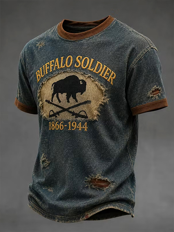 Men's Buffalo Soldier Art Print T-Shirt