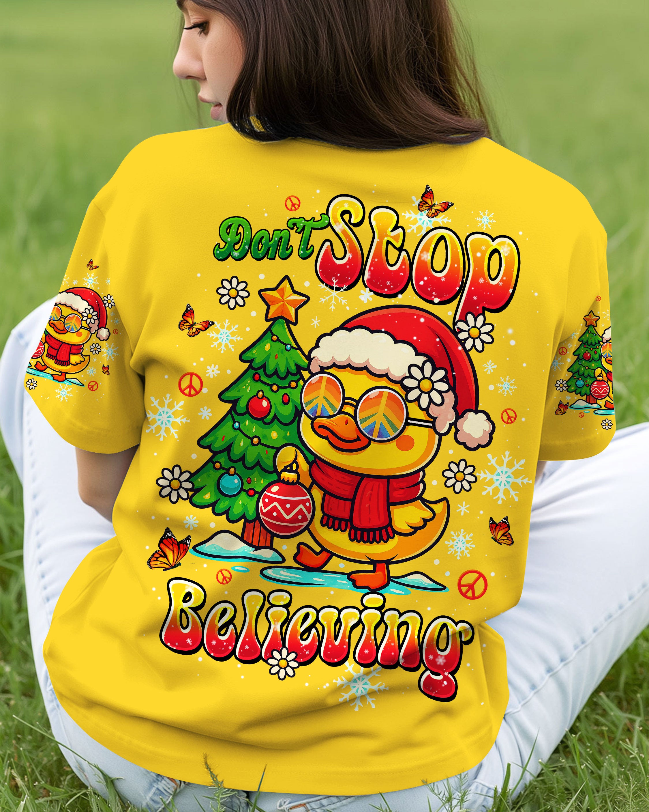 DON'T STOP BELIEVING DUCK CHRISTMAS ALL OVER PRINT - TLTW0210254