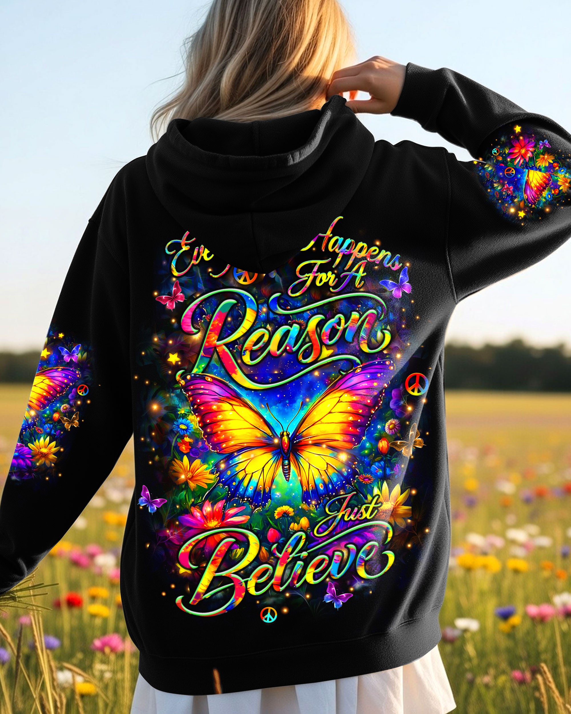 JUST BELIEVE BUTTERFLY ALL OVER PRINT - YHHN0502262