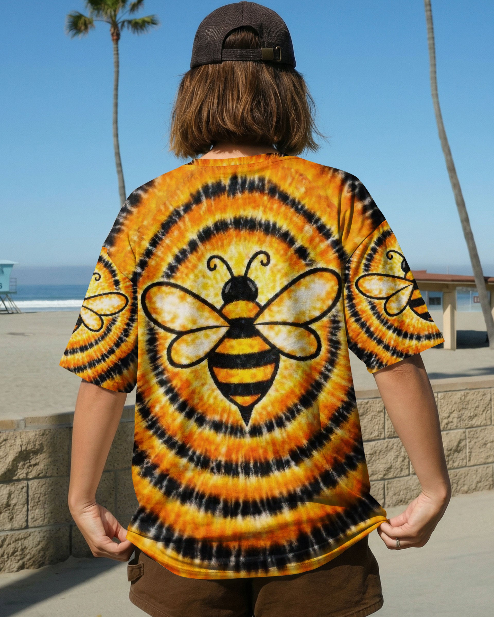 BEE ORANGE & BLACK SWIRL ALL OVER PRINT - TLTW2712251