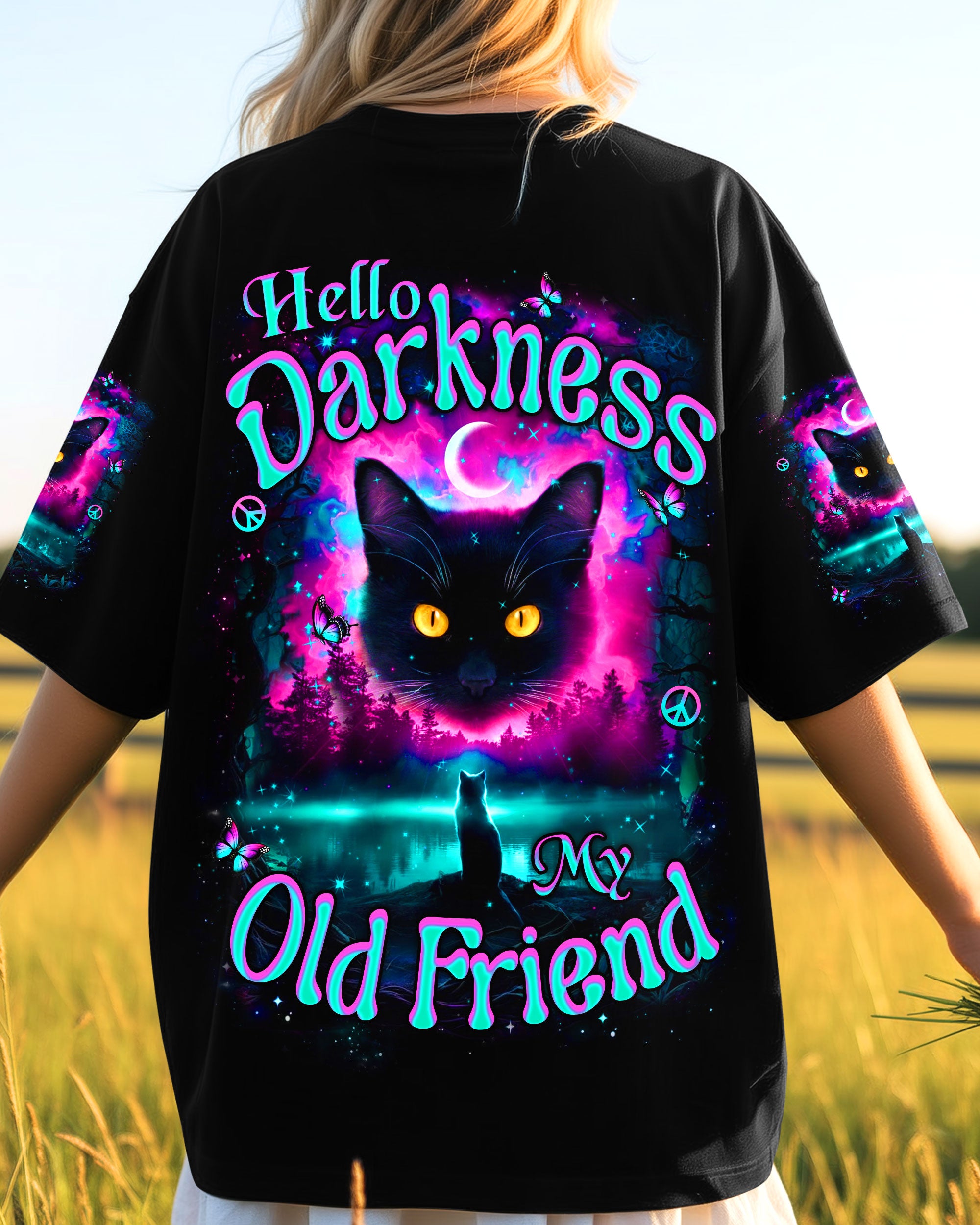 HELLO DARKNESS MY OLD FRIEND CAT ALL OVER PRINT - YHHN2701261