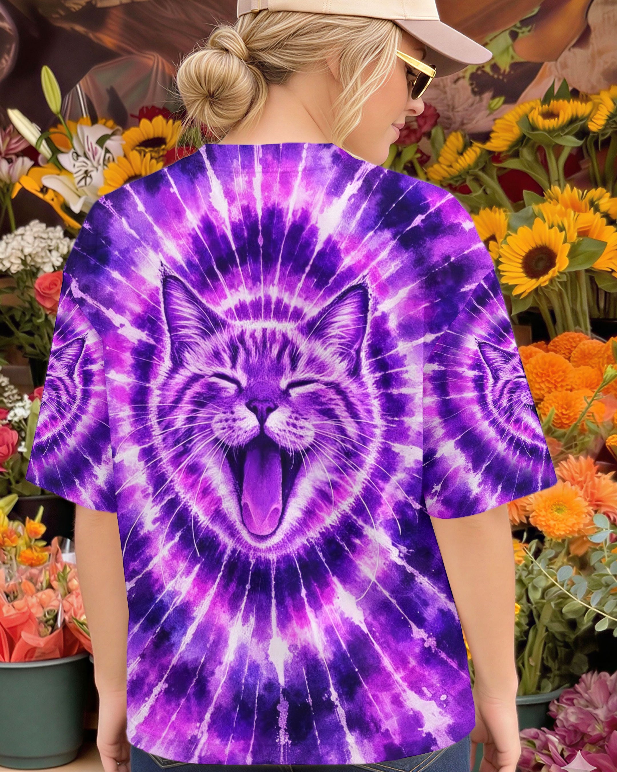 CAT PURPLE SWIRL ALL OVER PRINT - TLHN1003263