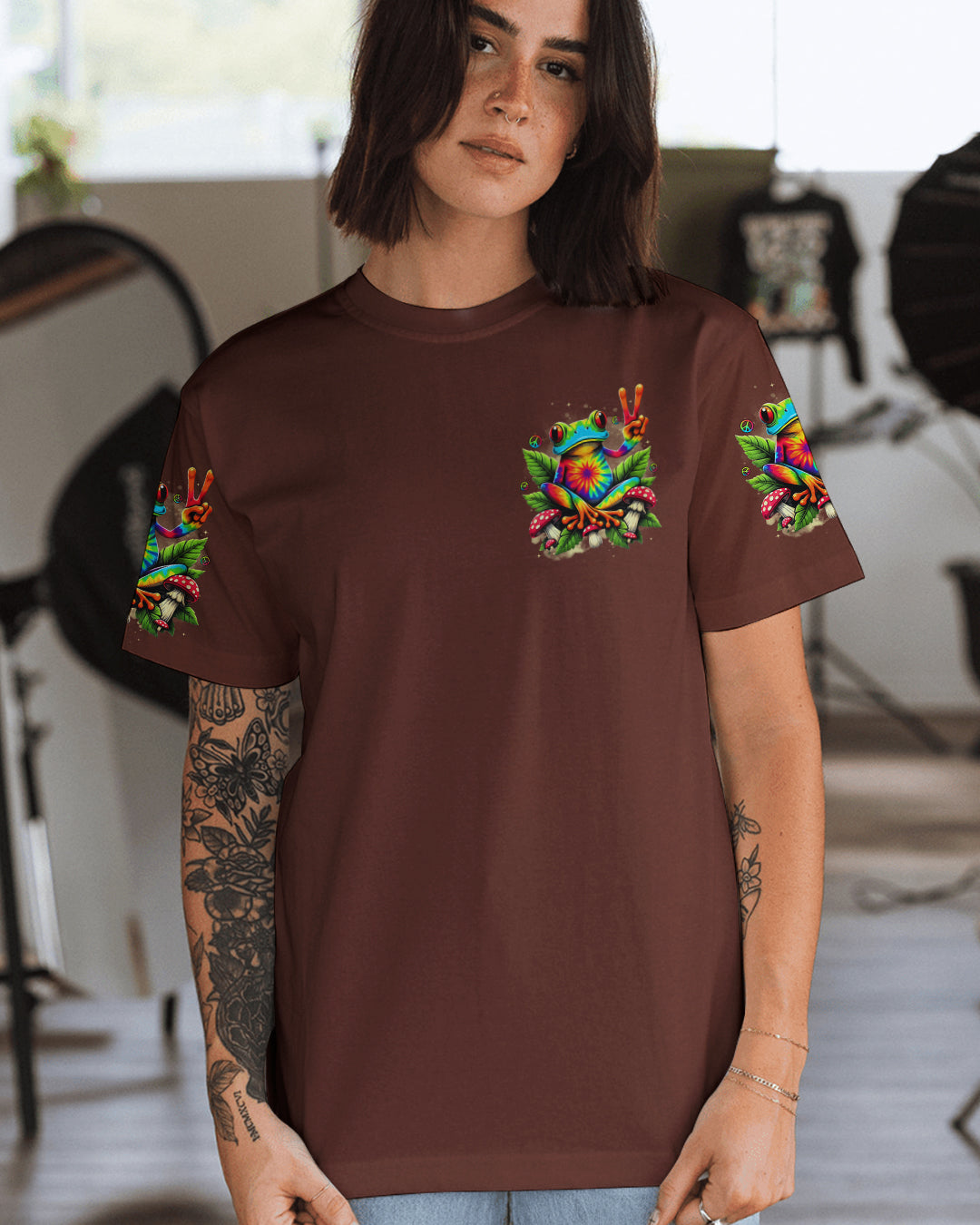 BE YOU THE WORLD WILL ADJUST FROG ALL OVER PRINT - TYTD0402261