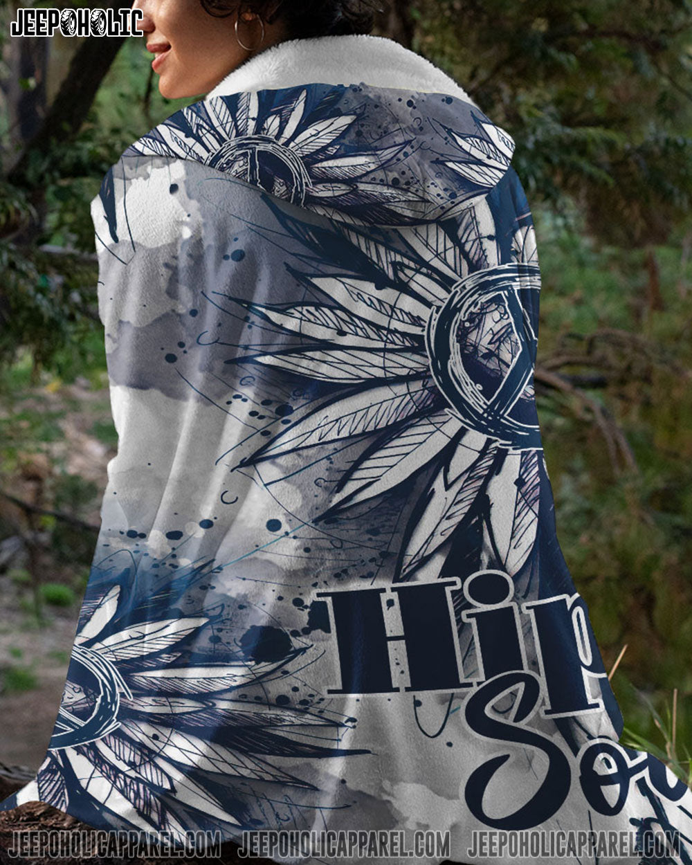 HIPPIE SOUL SUNFLOWER SHERPA BLANKET HOODIE - TY2302233