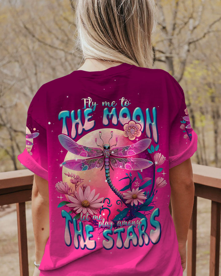 FLY ME TO THE MOON DRAGONFLY PINK ALL OVER PRINT - TLNT1506231