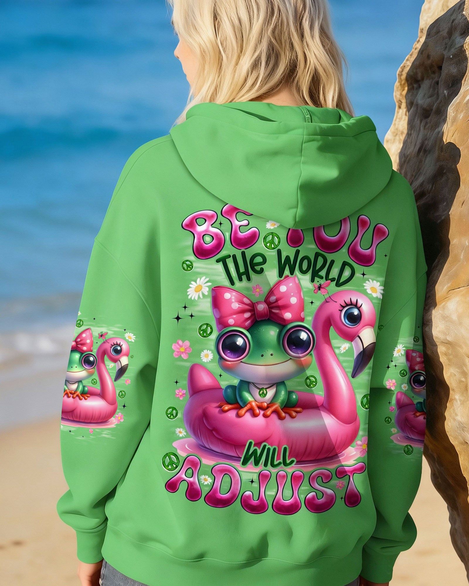 BE YOU THE WORLD WILL ADJUST FROG ALL OVER PRINT - TYQY1612253