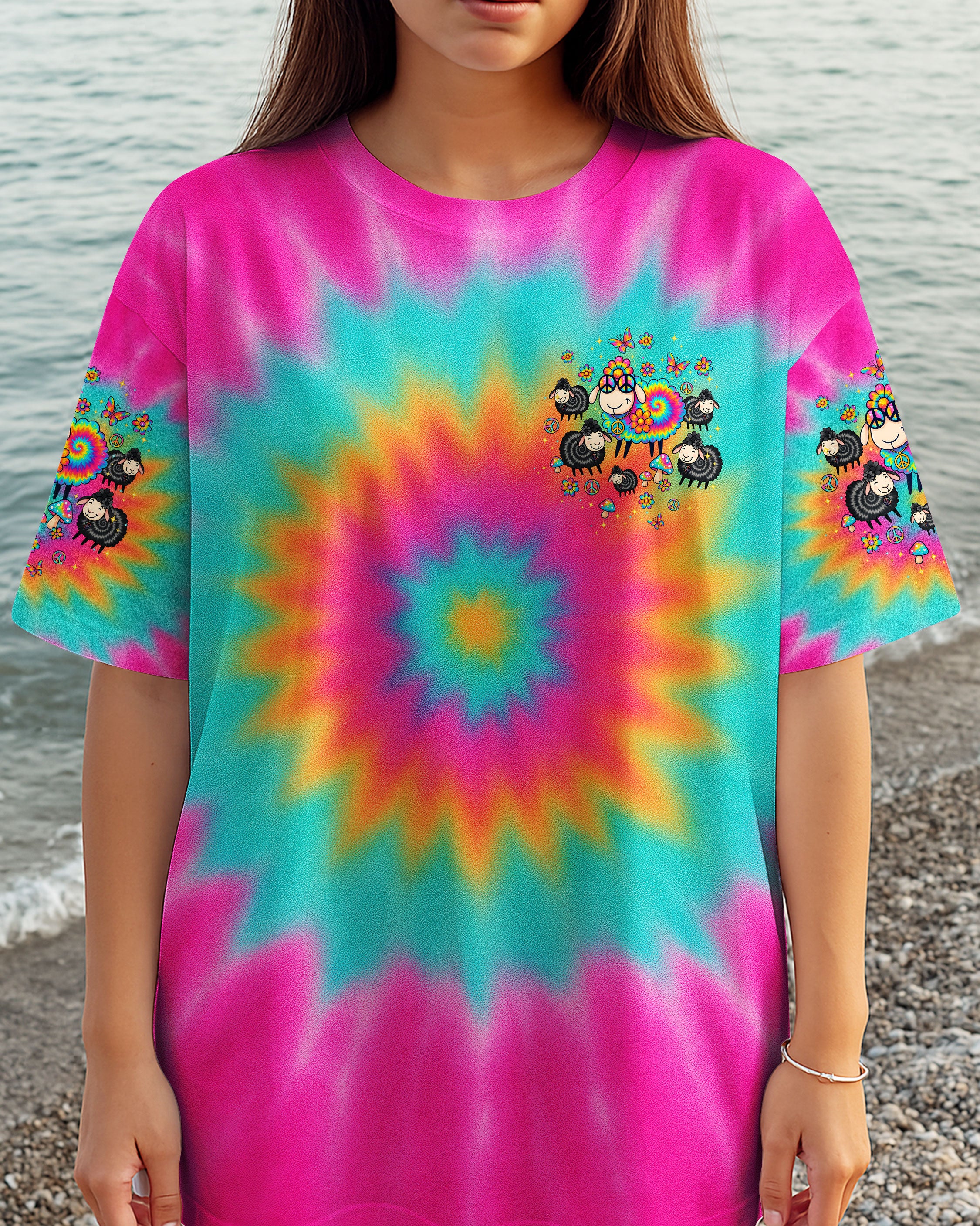 DARE TO BE DIFFERENT SHEEP TIE DYE ALL OVER PRINT - TLTW1007254