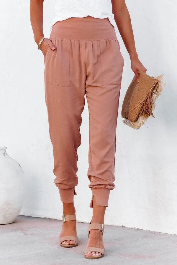 Women's Fresh Air Linen Pocketed Cotton Joggers
