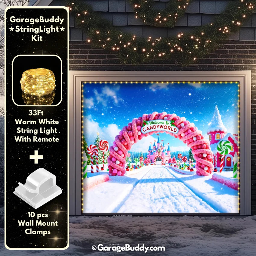 Garage Buddy | Candy World | Christmas Garage Door Cover