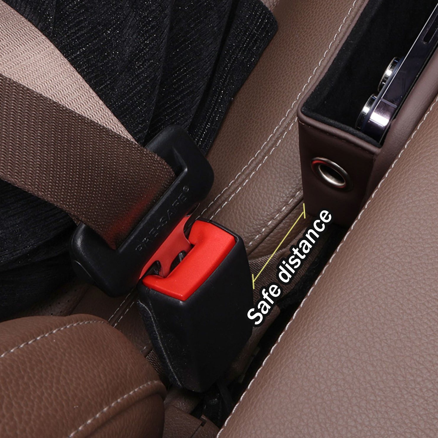 Azemov📣50% OFF Hot Sale! 🔥Exclusive Logo Leather Car Seat Storage Box With Water Cup Holder
