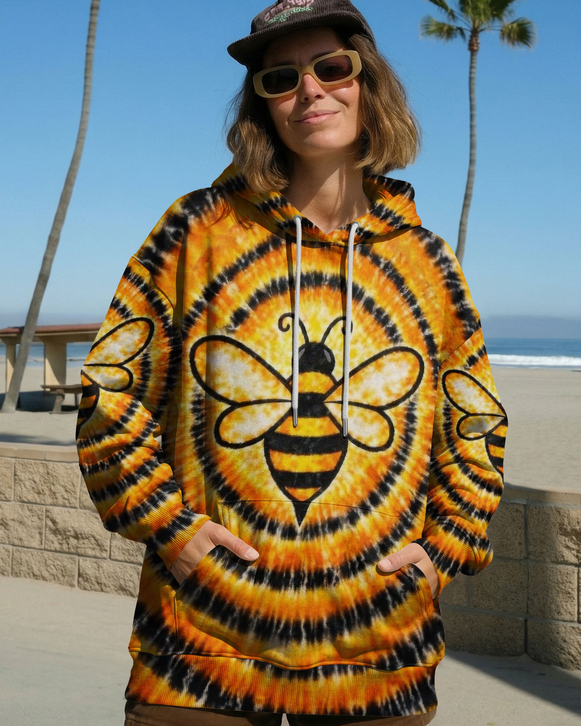 BEE ORANGE & BLACK SWIRL ALL OVER PRINT - TLTW2712251