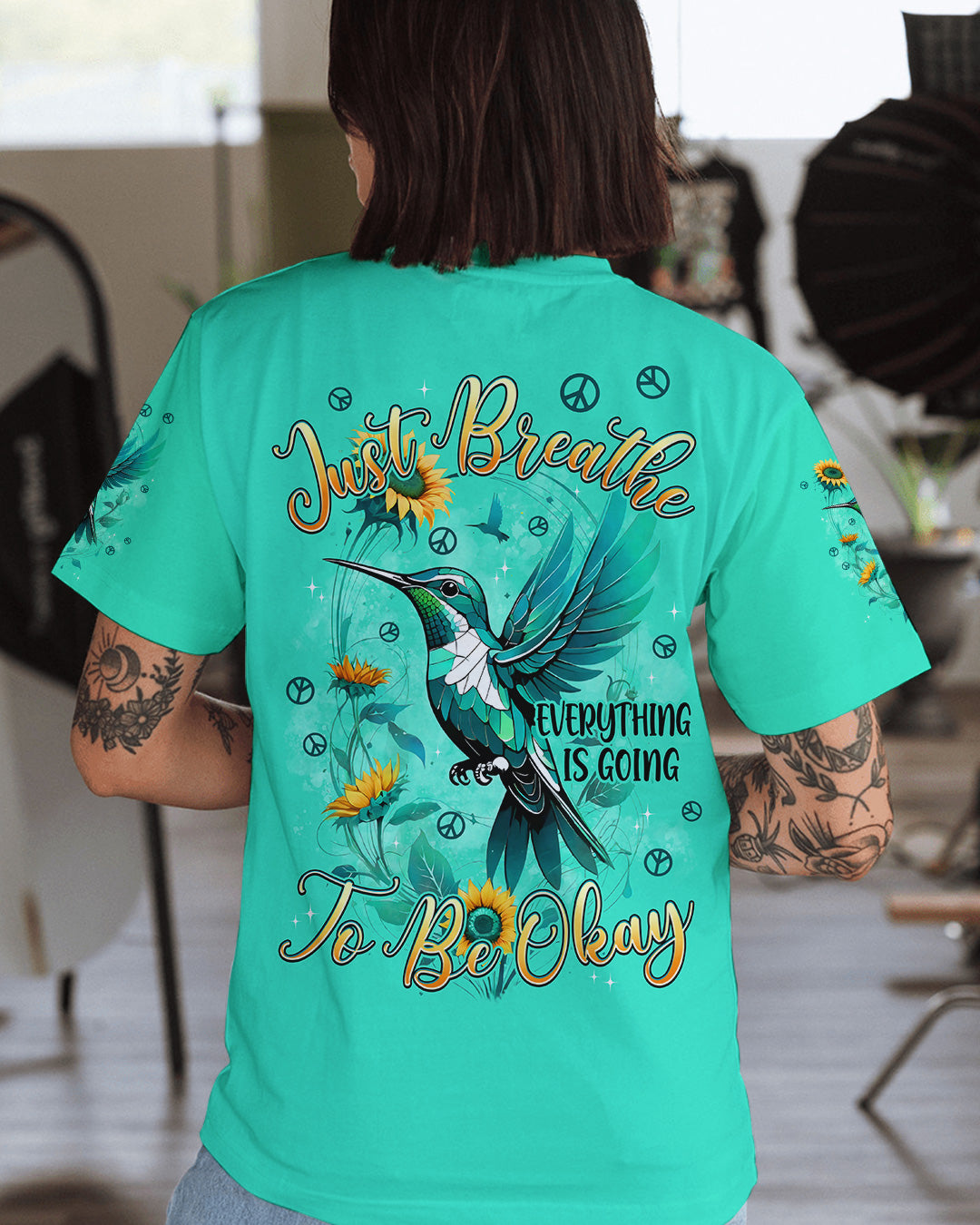 JUST BREATHE HUMMINGBIRD ALL OVER PRINT - TYPQ2702262