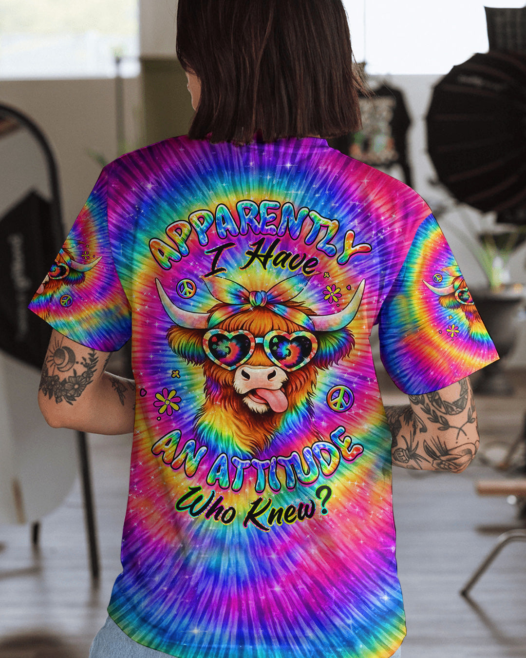 APPARENTLY I HAVE AN ATTITUDE WHO KNEW COW ALL OVER PRINT - YHHG2502262