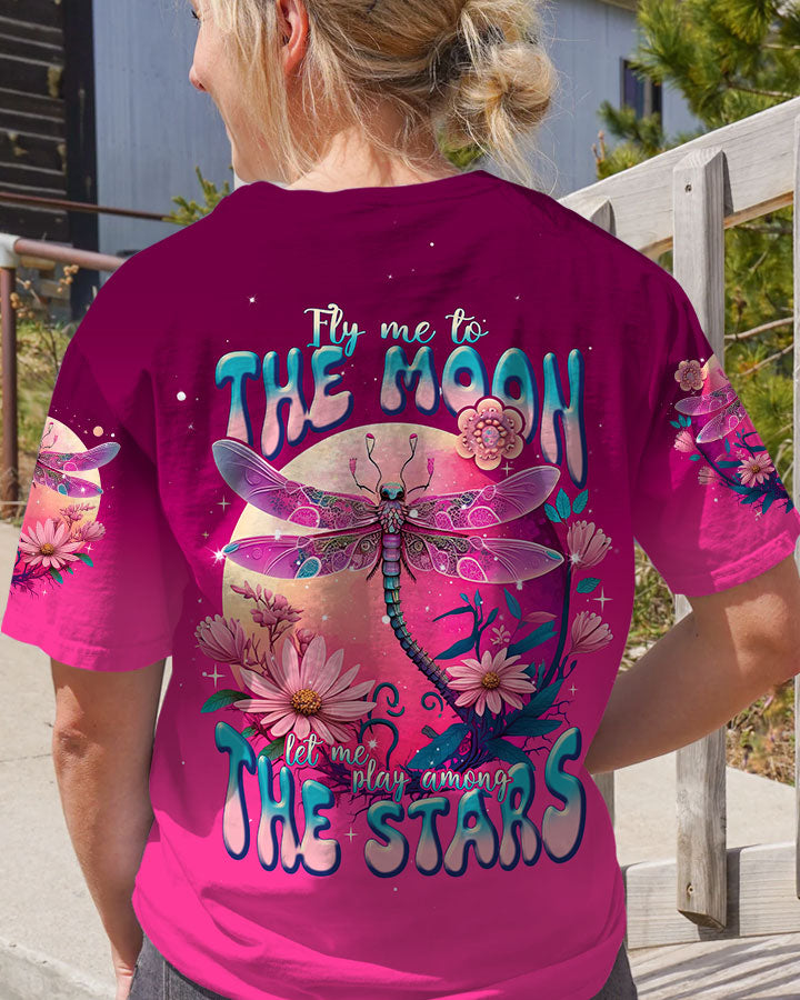 FLY ME TO THE MOON DRAGONFLY PINK ALL OVER PRINT - TLNT1506231