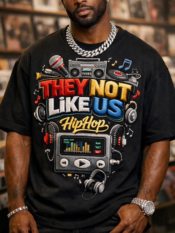 Men's They Not Like Us Print Cotton Casual T-Shirt
