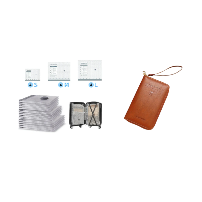 🥳💞50K+ SOLD!👵🧳  Cordless Vacuum Storage Set – 15 bags, 140L/min pump. Shrinks clothes, saves space. Waterproof & reusable. Holiday essential. 🎒⚡