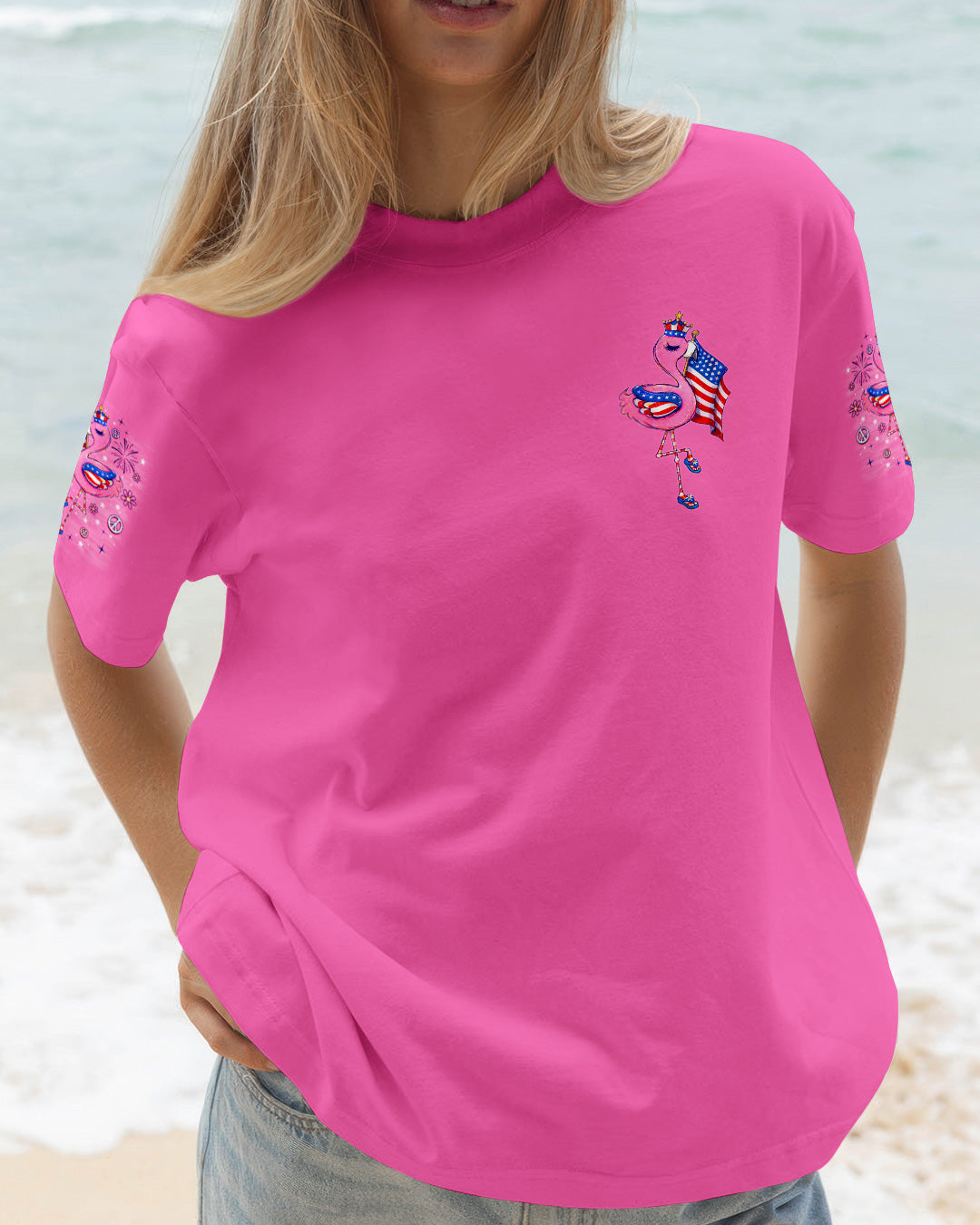PROUD TO BE AN AMERIMINGO FLAMINGO ALL OVER PRINT  - TLNO2403262