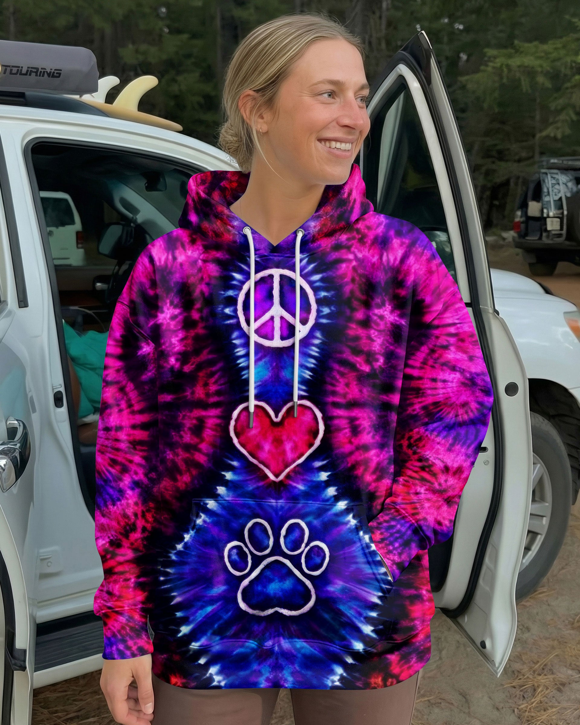 PEACE LOVE PAW PRINT SWIRL ALL OVER PRINT - TLTW3003264