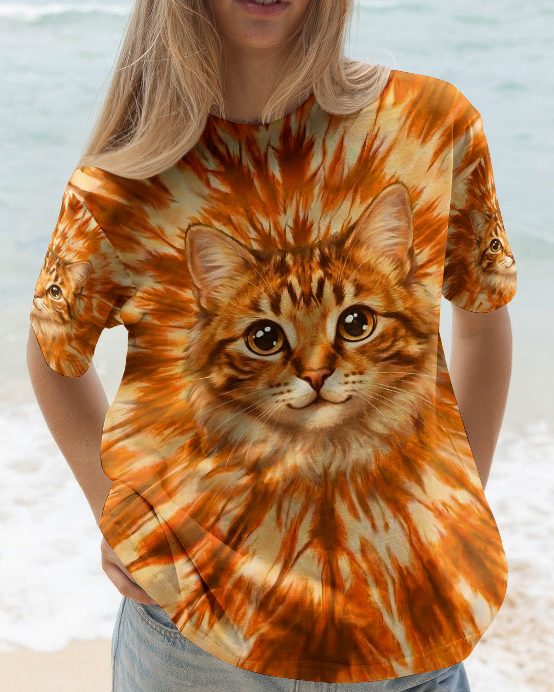 ORANGE AURA CAT ALL OVER PRINT - TYPQ2602262