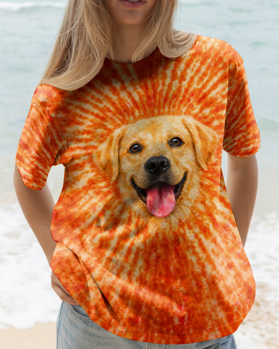 LABRADOR RETRIEVER  DOG ORANGE SWIRL ALL OVER PRINT   - TLNT0703261