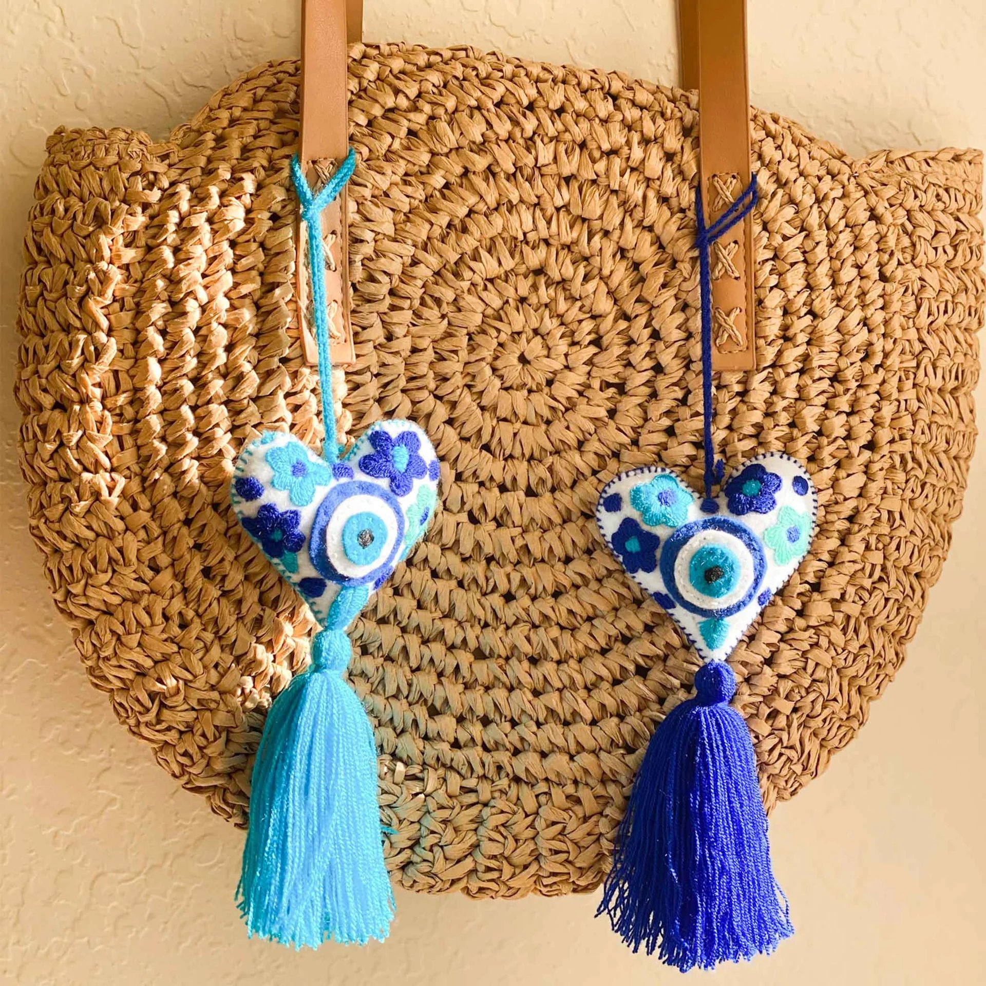 Evil eye heart embroidered tassel🎅Best Christmas Gift