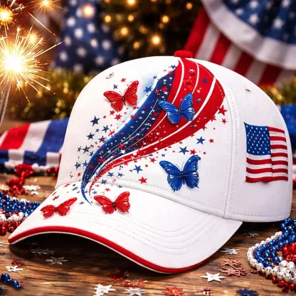 Patriotic USA 250 Anniversary Cap | Embroidered Flower & Flag Design
