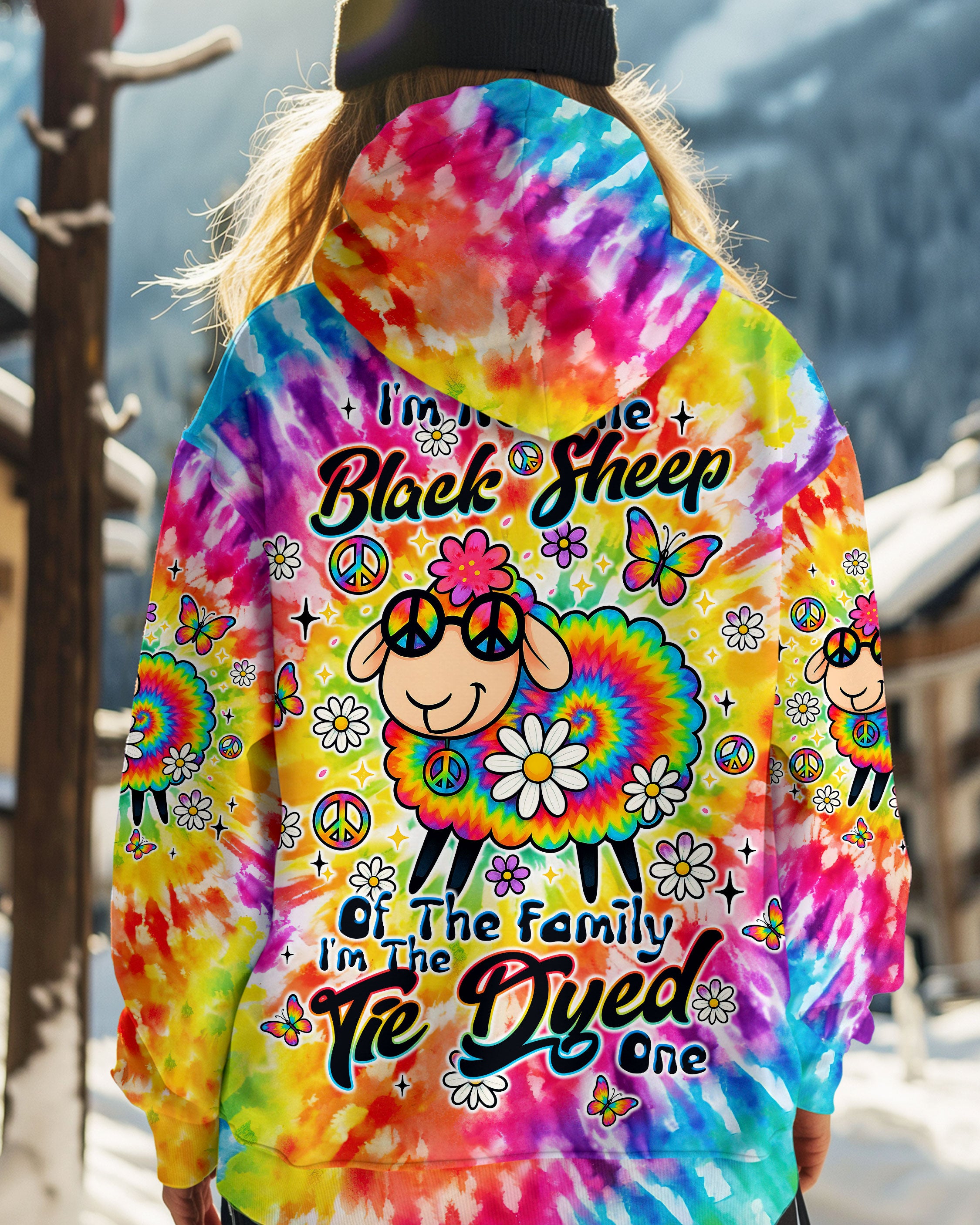 I'M NOT THE BLACK SHEEP DAISIES TIE DYE ALL OVER PRINT - TLTW1009255