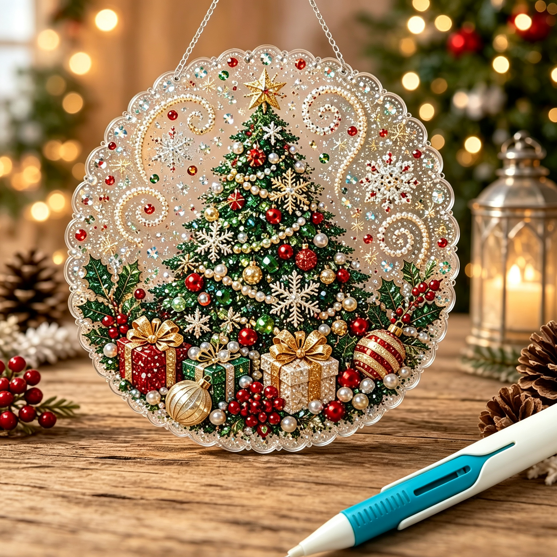 🎄 LIMITED TIME！！ 49% OFF – ✨ 🎄 Christmas Pearl Diamond Art Ornament Kit – DIY Handmade Holiday Hanging Decor 🎅💎