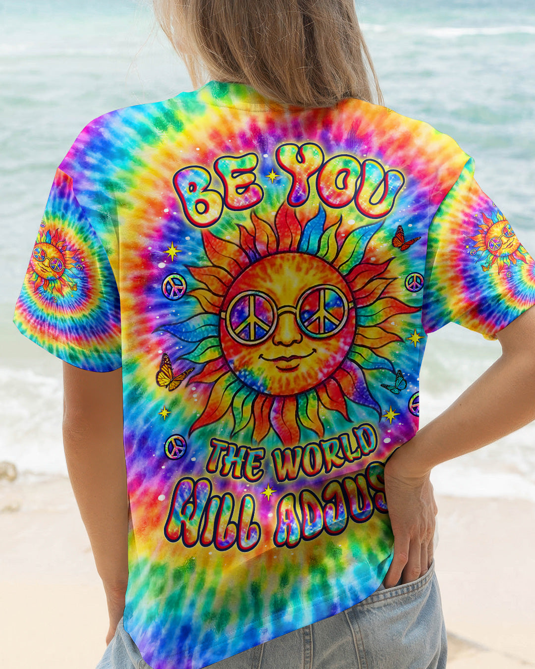 BE YOU THE WORLD WILL ADJUST HIPPIE SUN ALL OVER PRINT - YHLT2502261