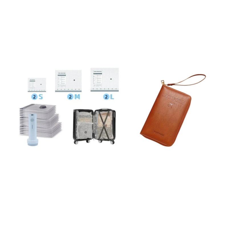 🥳💞50K+ SOLD!👵🧳  Cordless Vacuum Storage Set – 15 bags, 140L/min pump. Shrinks clothes, saves space. Waterproof & reusable. Holiday essential. 🎒⚡